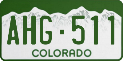 CO license plate AHG511