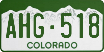 CO license plate AHG518