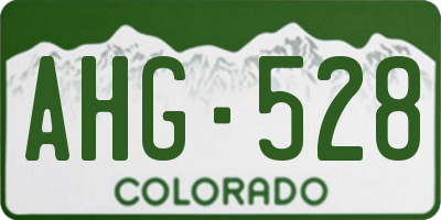 CO license plate AHG528