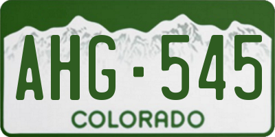 CO license plate AHG545