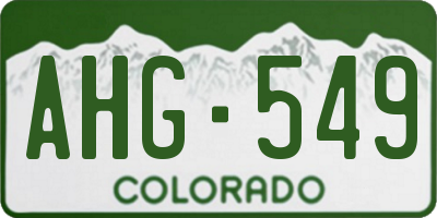 CO license plate AHG549
