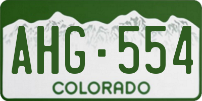 CO license plate AHG554