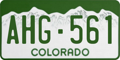 CO license plate AHG561
