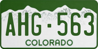 CO license plate AHG563