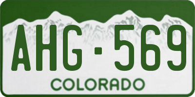CO license plate AHG569
