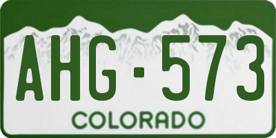 CO license plate AHG573