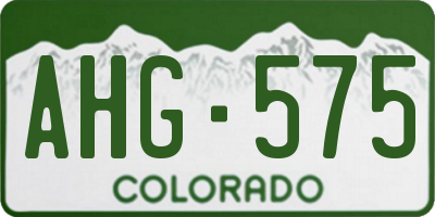 CO license plate AHG575