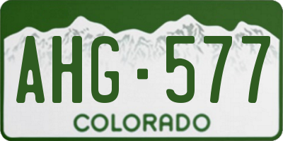 CO license plate AHG577