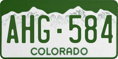 CO license plate AHG584