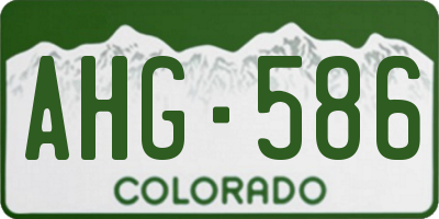 CO license plate AHG586