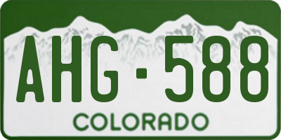 CO license plate AHG588