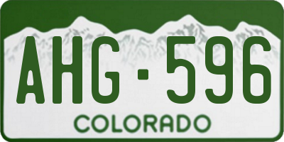 CO license plate AHG596