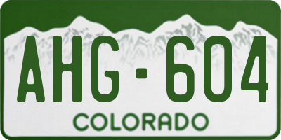 CO license plate AHG604