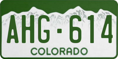 CO license plate AHG614