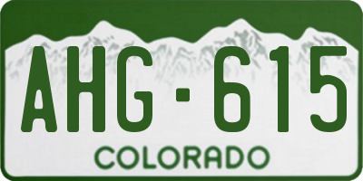 CO license plate AHG615