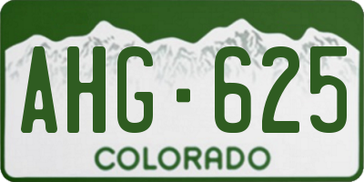 CO license plate AHG625