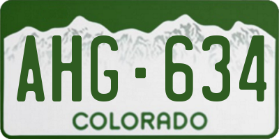 CO license plate AHG634