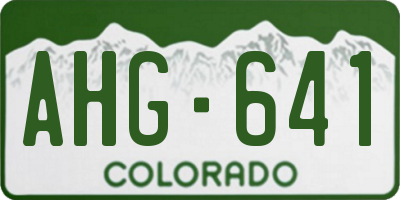 CO license plate AHG641