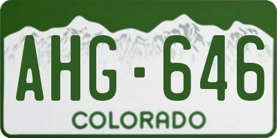 CO license plate AHG646