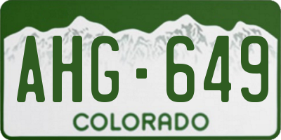 CO license plate AHG649