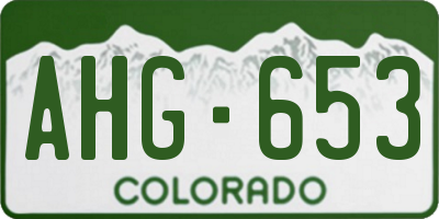 CO license plate AHG653