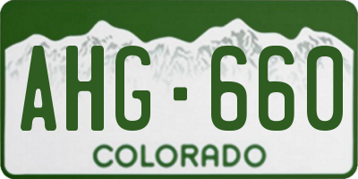 CO license plate AHG660