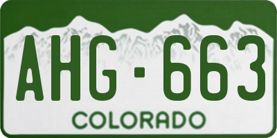 CO license plate AHG663