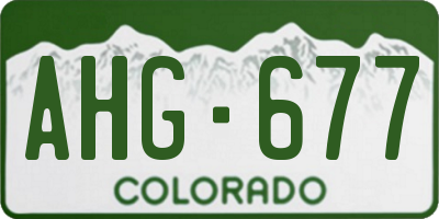 CO license plate AHG677