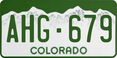 CO license plate AHG679