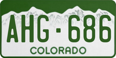 CO license plate AHG686
