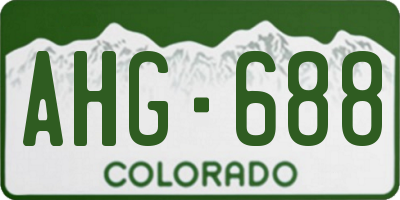 CO license plate AHG688