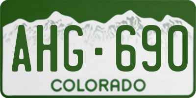 CO license plate AHG690