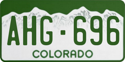 CO license plate AHG696