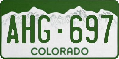 CO license plate AHG697