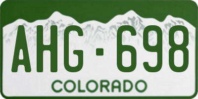 CO license plate AHG698