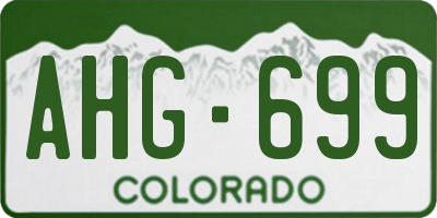 CO license plate AHG699