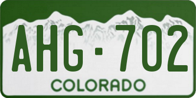 CO license plate AHG702