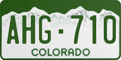 CO license plate AHG710
