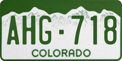 CO license plate AHG718