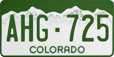 CO license plate AHG725