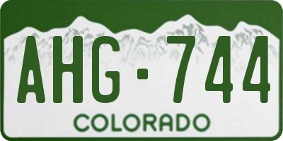 CO license plate AHG744