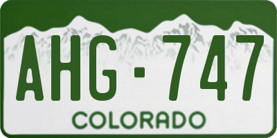 CO license plate AHG747