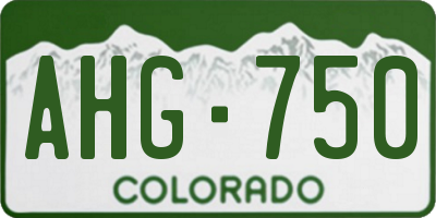 CO license plate AHG750
