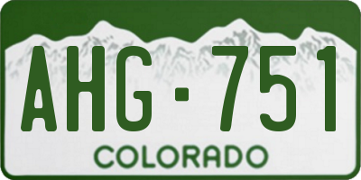 CO license plate AHG751