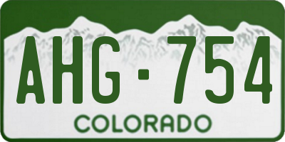 CO license plate AHG754