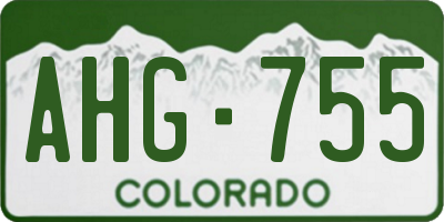 CO license plate AHG755
