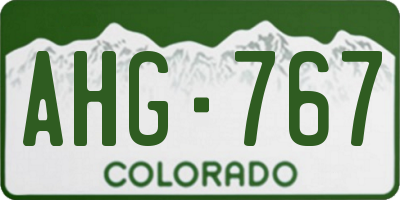 CO license plate AHG767