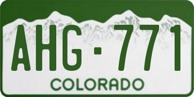 CO license plate AHG771