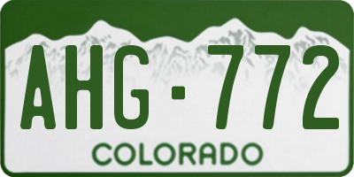 CO license plate AHG772
