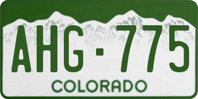 CO license plate AHG775